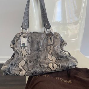 Leather python bag silver trim